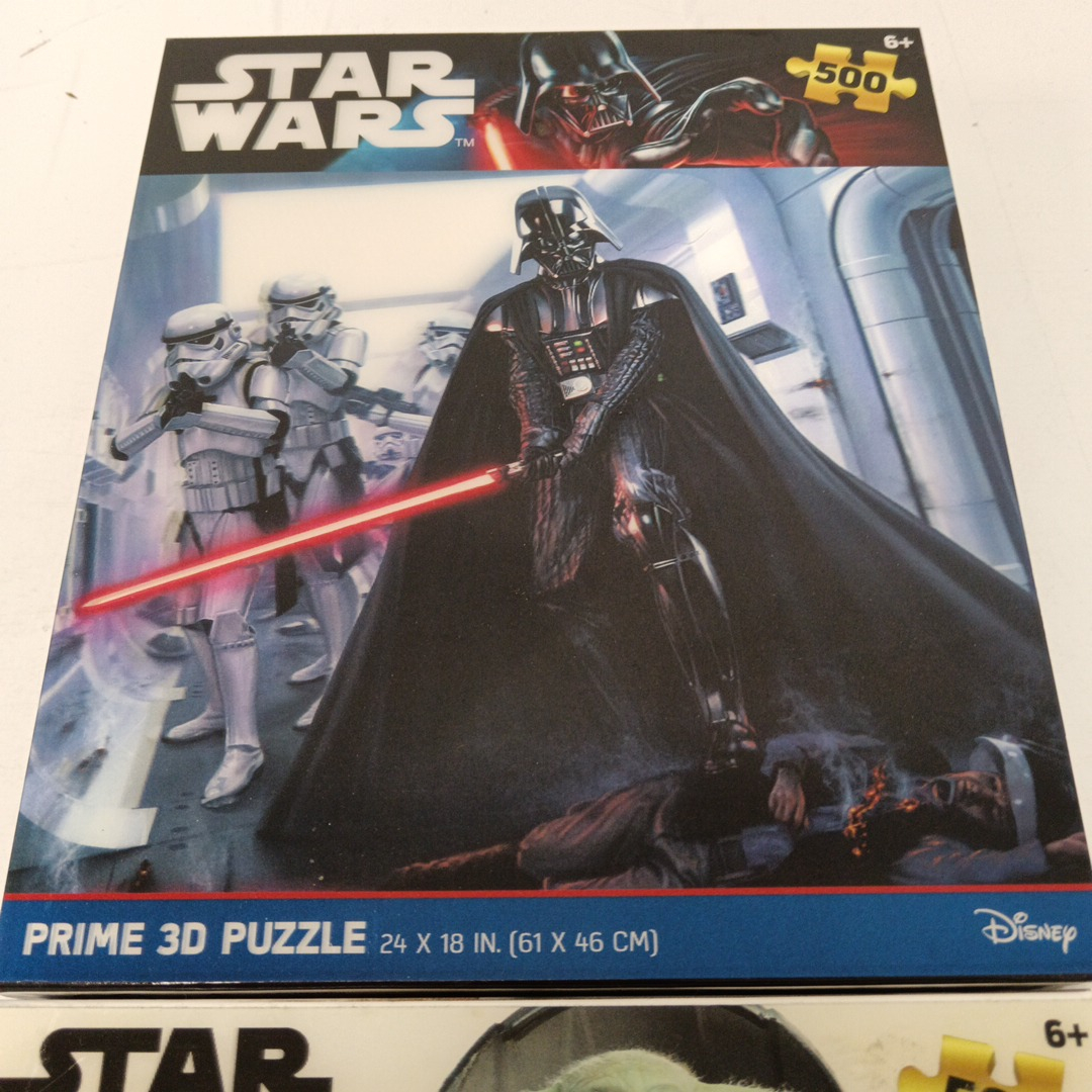 2 Puzzles 500 pièces Star Wars Grogu + Dark Vador Très bon état - Vue 3 - 